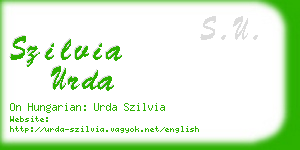 szilvia urda business card